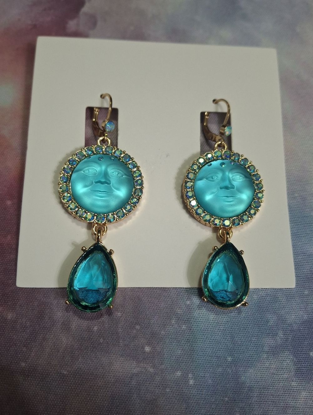 Kirks Folly  Moon Face Drop Earrings